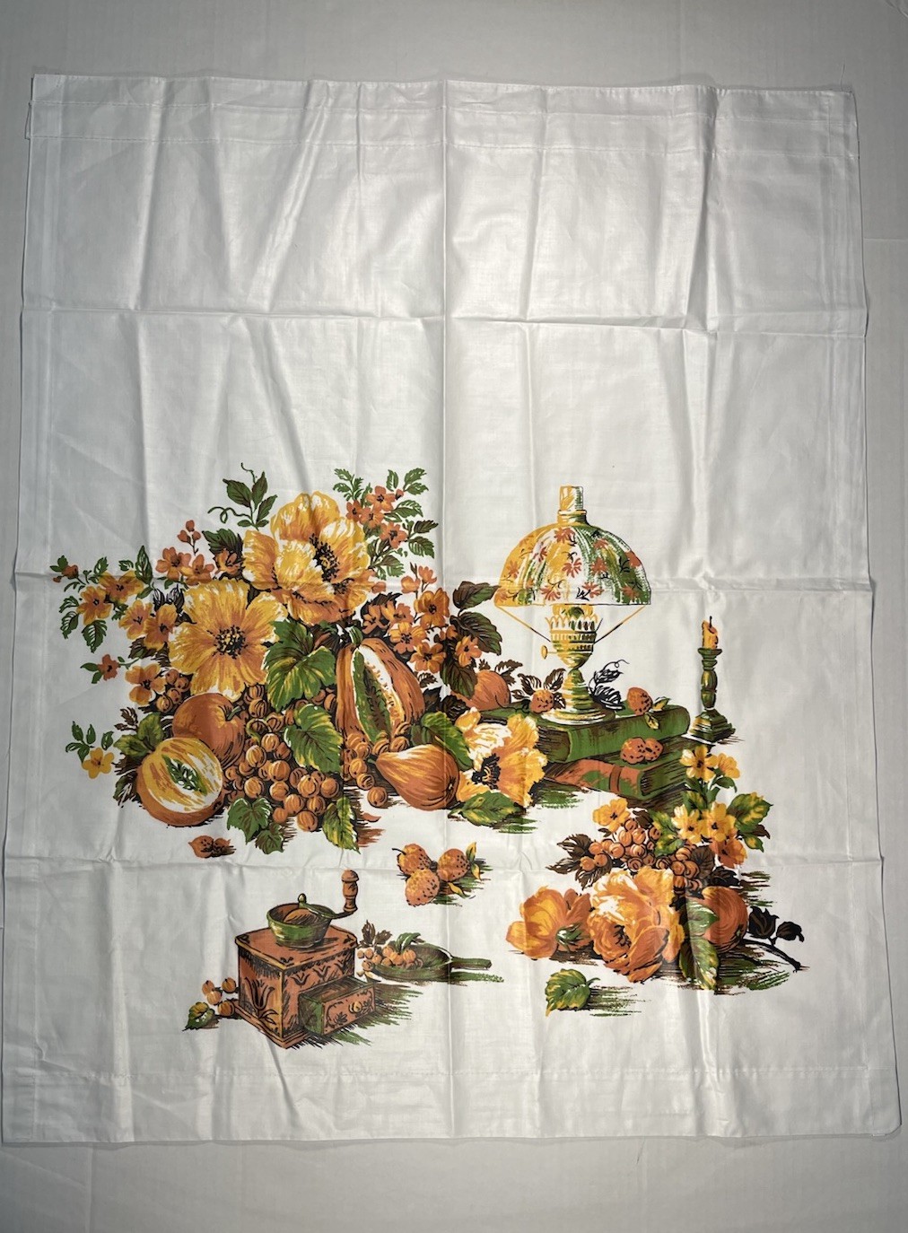 Vintage MCM 60s/70s Warm Floral Drapes Curtains 2 Panels Colonial USA 29W X 36L
