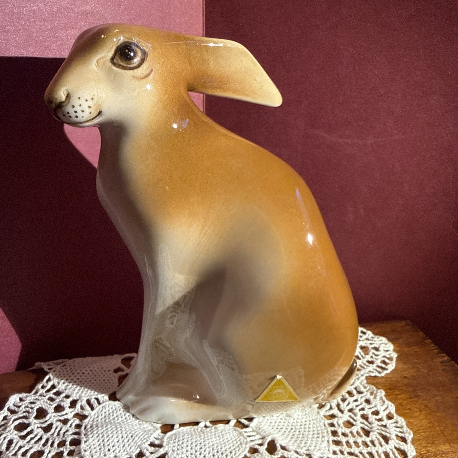 ROYAL DUX BOHEMIA BELFOR YAROSLAV JEZEK FINE CHINA WHITE Bunny Rabbit FIGURINE