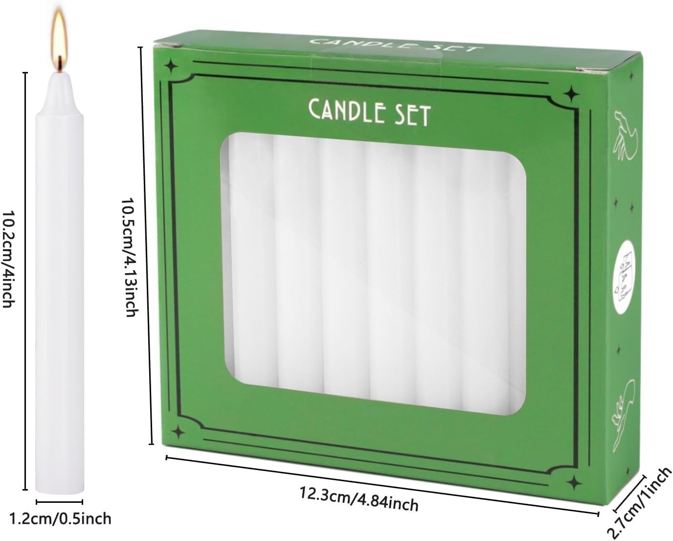 Mini Spell Chime Mini Spell Chime Taper Candle Set of 20, 4 Inch Tall Unscented