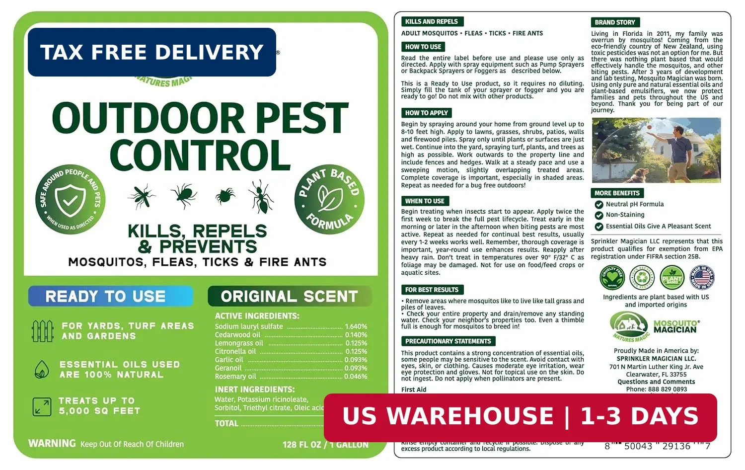 Mosquito Magician Ready-to-Use Mosquito Yard Spray 1 Gal (original scent) – Kill