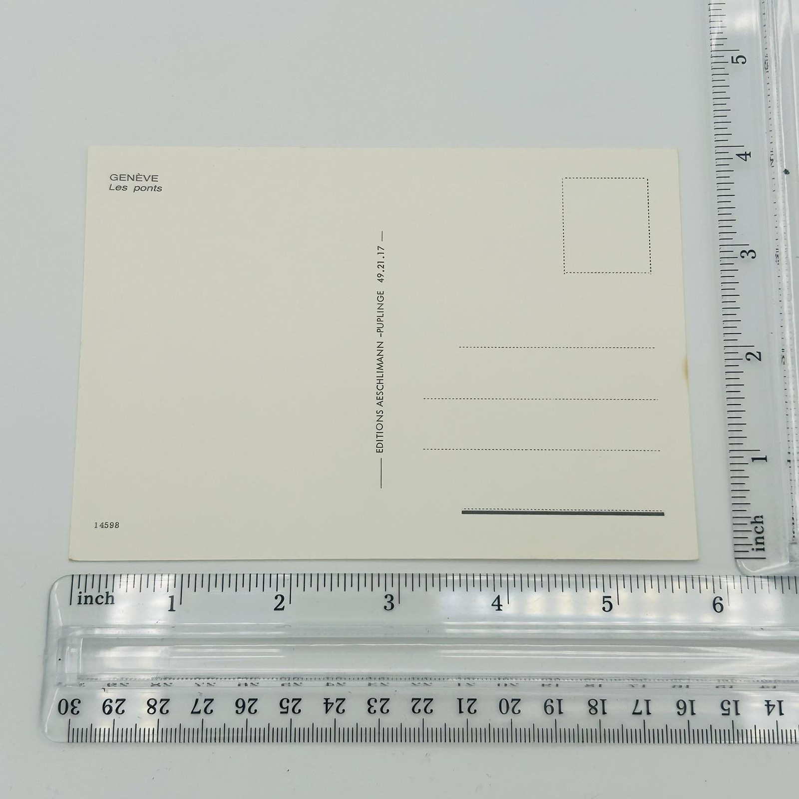 Geneve Les Ponts Printed Lithograph Postcard Multicolor 5.5×3.5 In