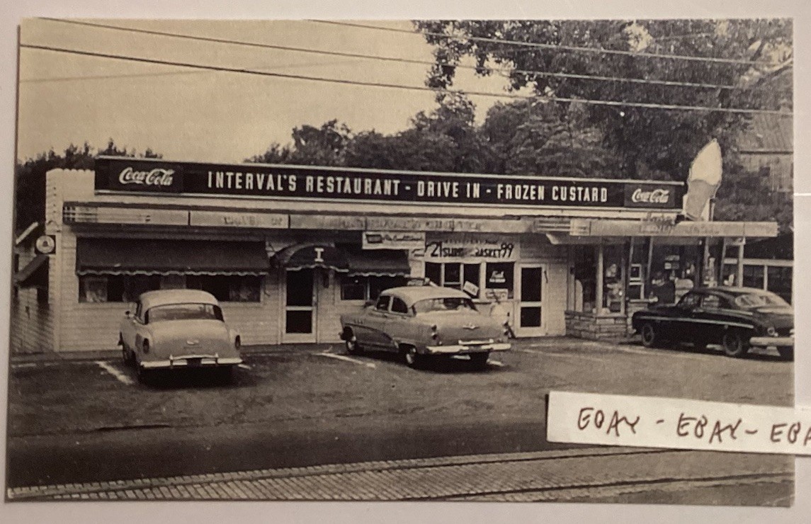 WASHINGTON PA. INTERVAL’S DRIVE-IN RESTAURANT & ICE CREAM RT. 19-40 NEW POSTCARD