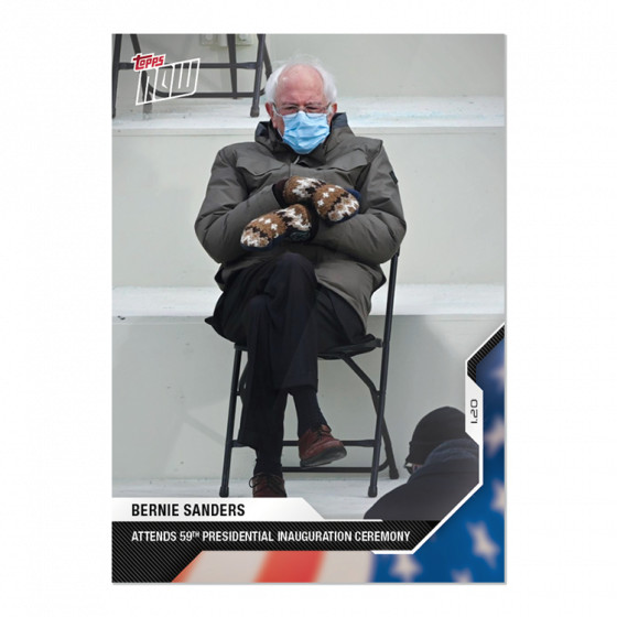 2020 TOPPS NOW USA ELECTION #21 BERNIE SANDERS ATTENDS INAUGURATION CEREMONY