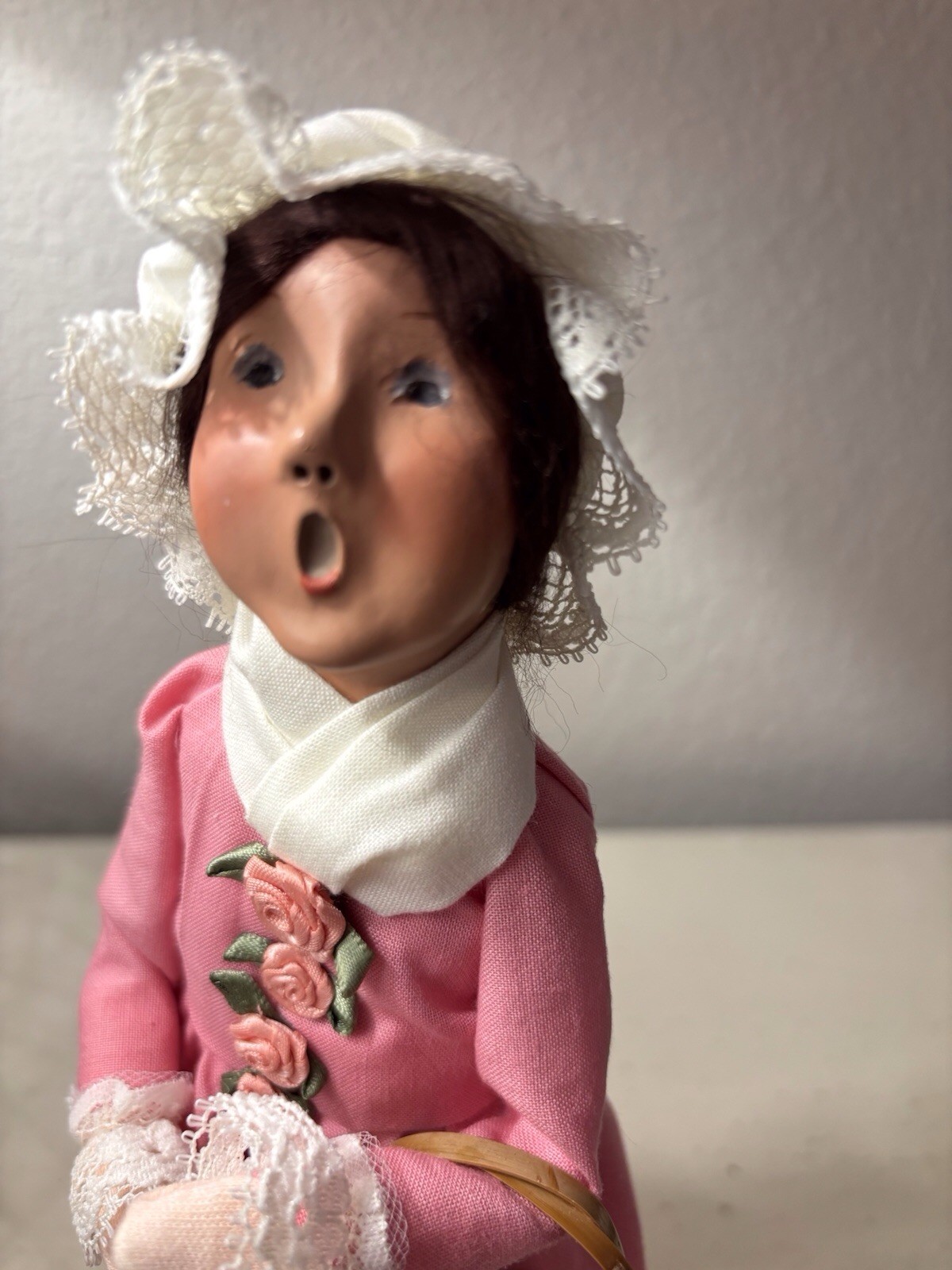 Williamsburg Byers Spring/Easter Girl & Basket Of Hot Cross Buns. Hard to Find.