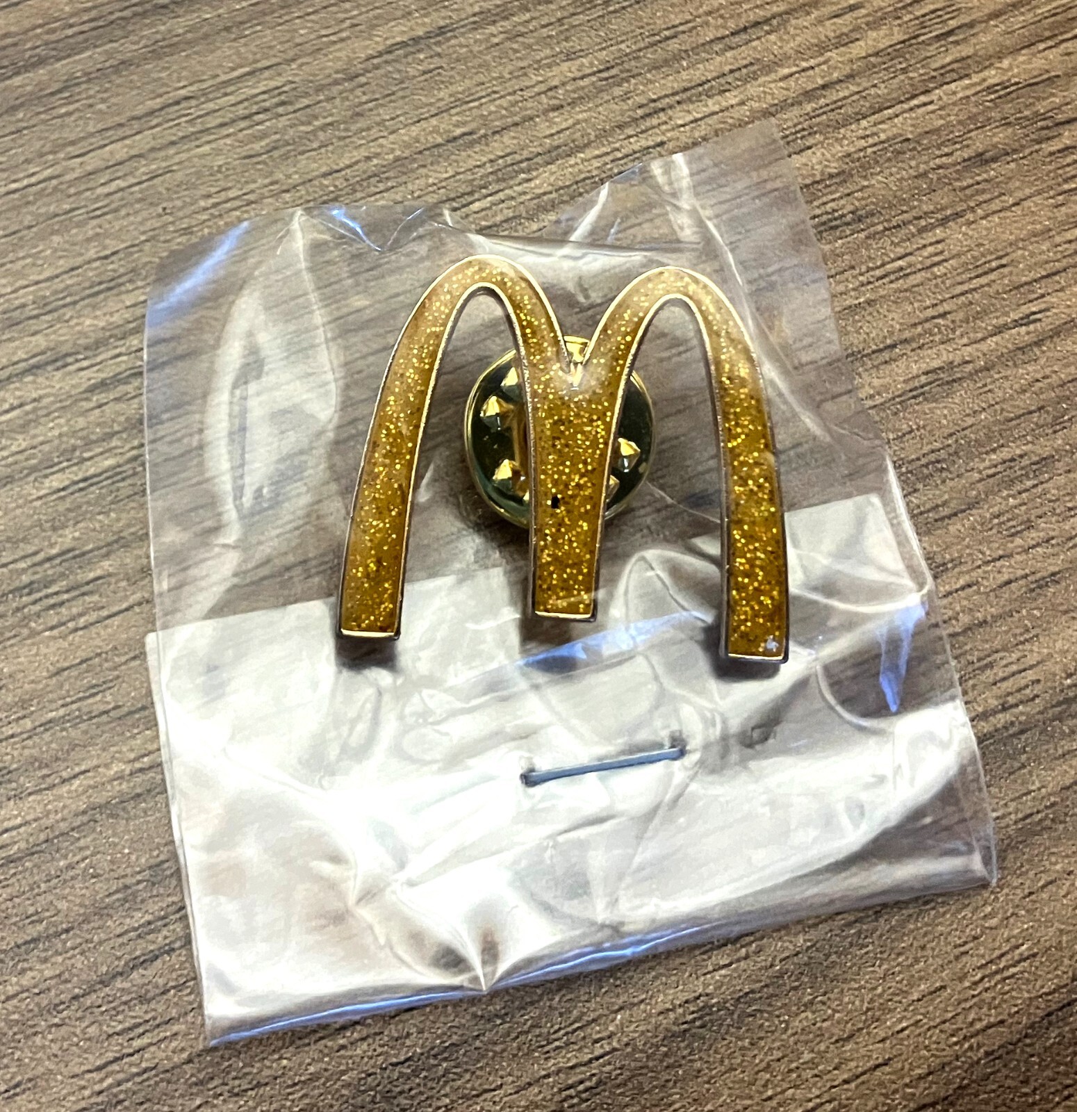McDonalds GLITTER Golden Arches Logo Lapel Pin – Brand New