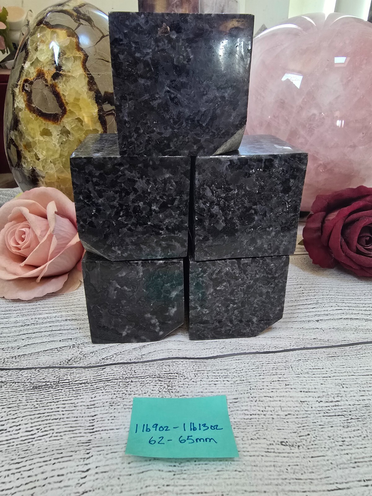 Mystic Merlinite AKA Indigo Gabbro Crystal Cube Large & Small 40-65mm Carved Gem