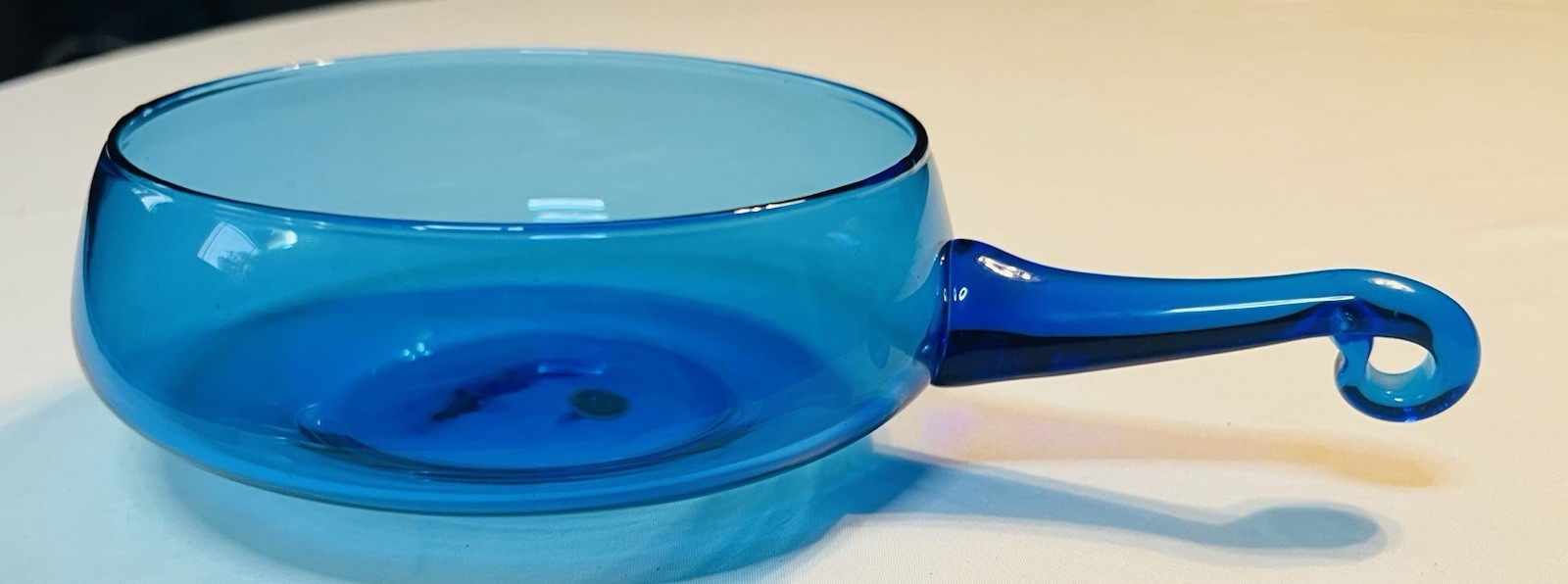 Vintage MDM Italian Hand Blown Blue Art Glass Handled Bowl – Made in Italy
