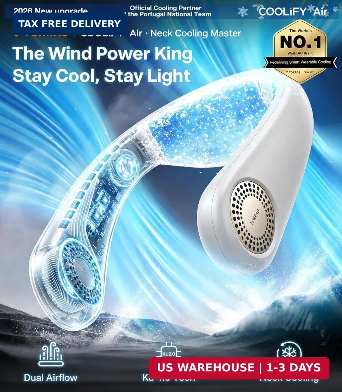 TORRAS COOLiFY Air 2026 Upgraded Neck Fan Air Conditioner, Dual-Airflow Pro Cool