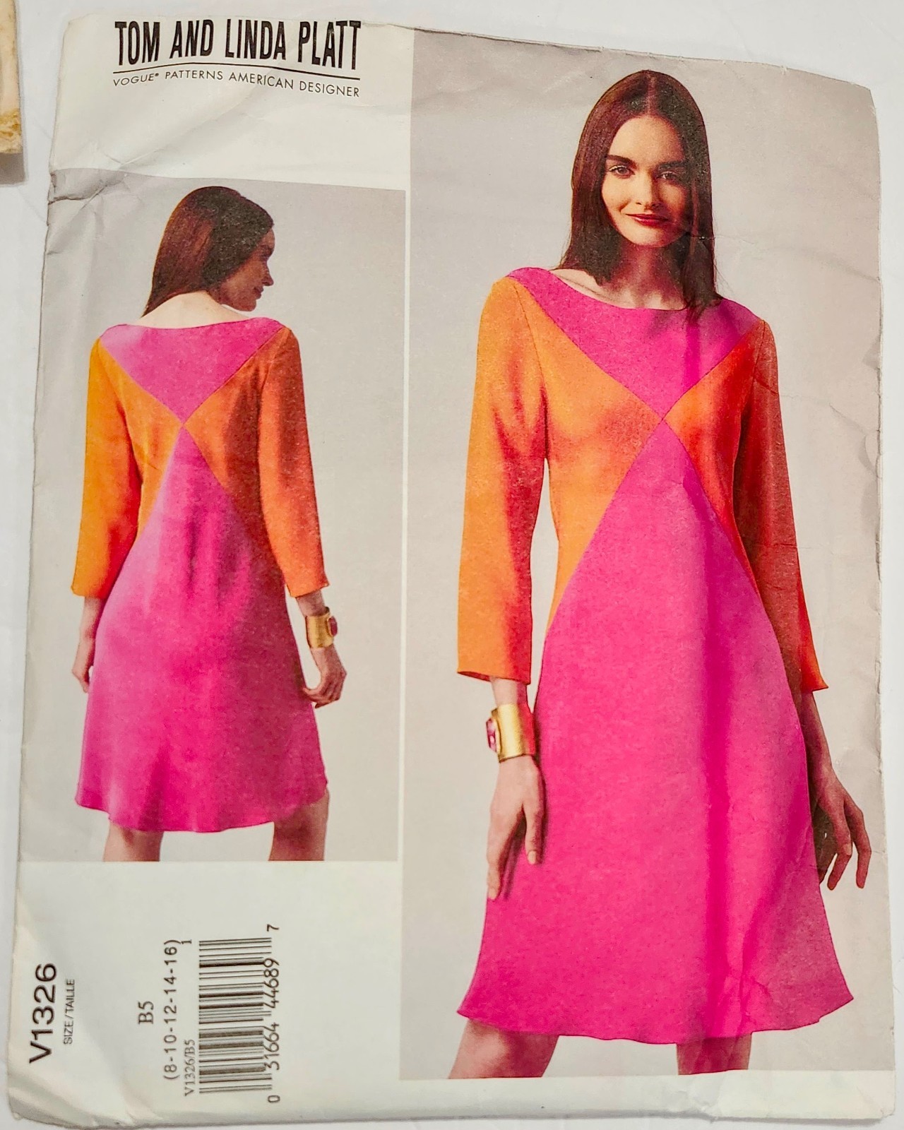 VINTAGE – VOGUE – 2012 – V1326 – TOM & LINDA PLATT DESIGNER – MISSES DRESS
