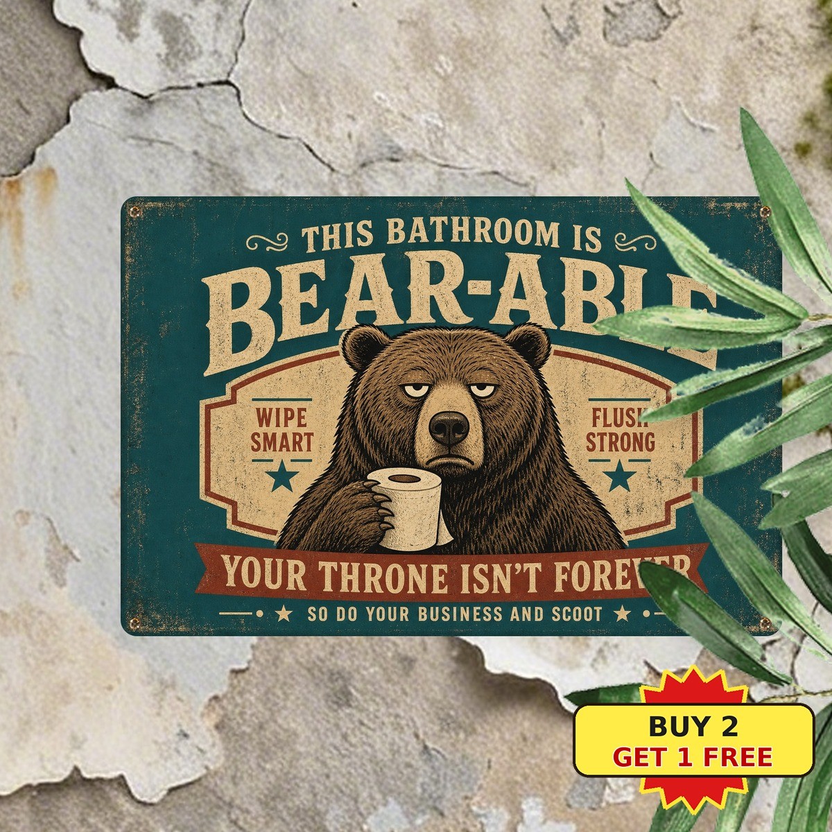 funny_grizzly_bear_pooping_signs_dcor_cabin_bathr