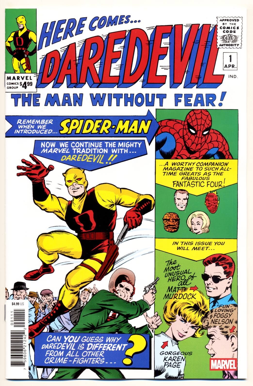 DAREDEVIL #1 NM, Facsimile Edition, Origin/1st. App. of DD! Marvel Comics 2025
