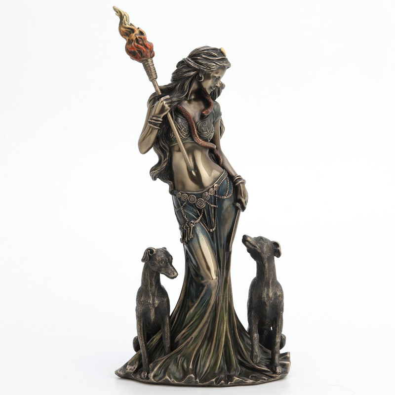 Veronese Design 9 1/4 Inch Tall Hecate Greek Goddess Of Magic Her Hounds Cold