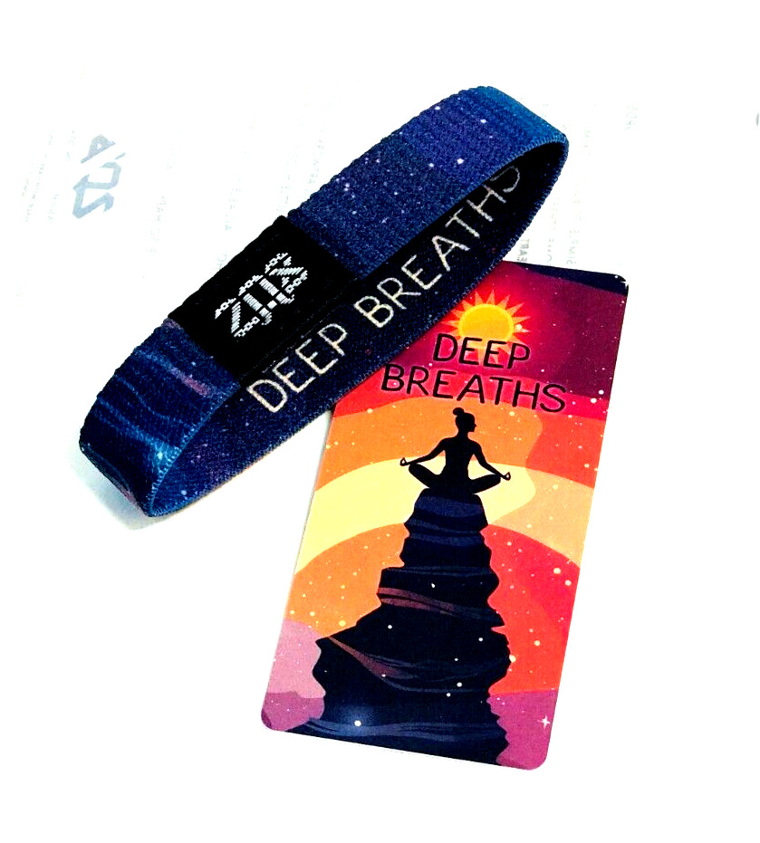 ZOX **DEEP BREATHS** Silver Single Large Wristband w/Card NIP