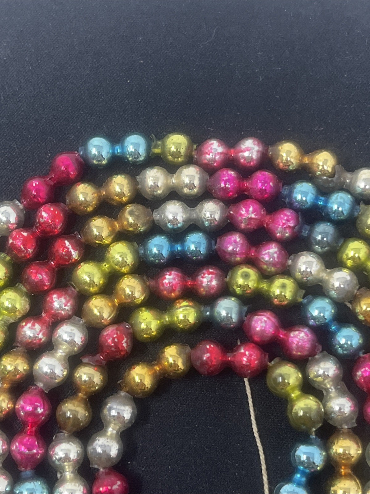 Vintage – Mercury Glass – Diameter 1/4” – Multi-Color – Garland – 70”