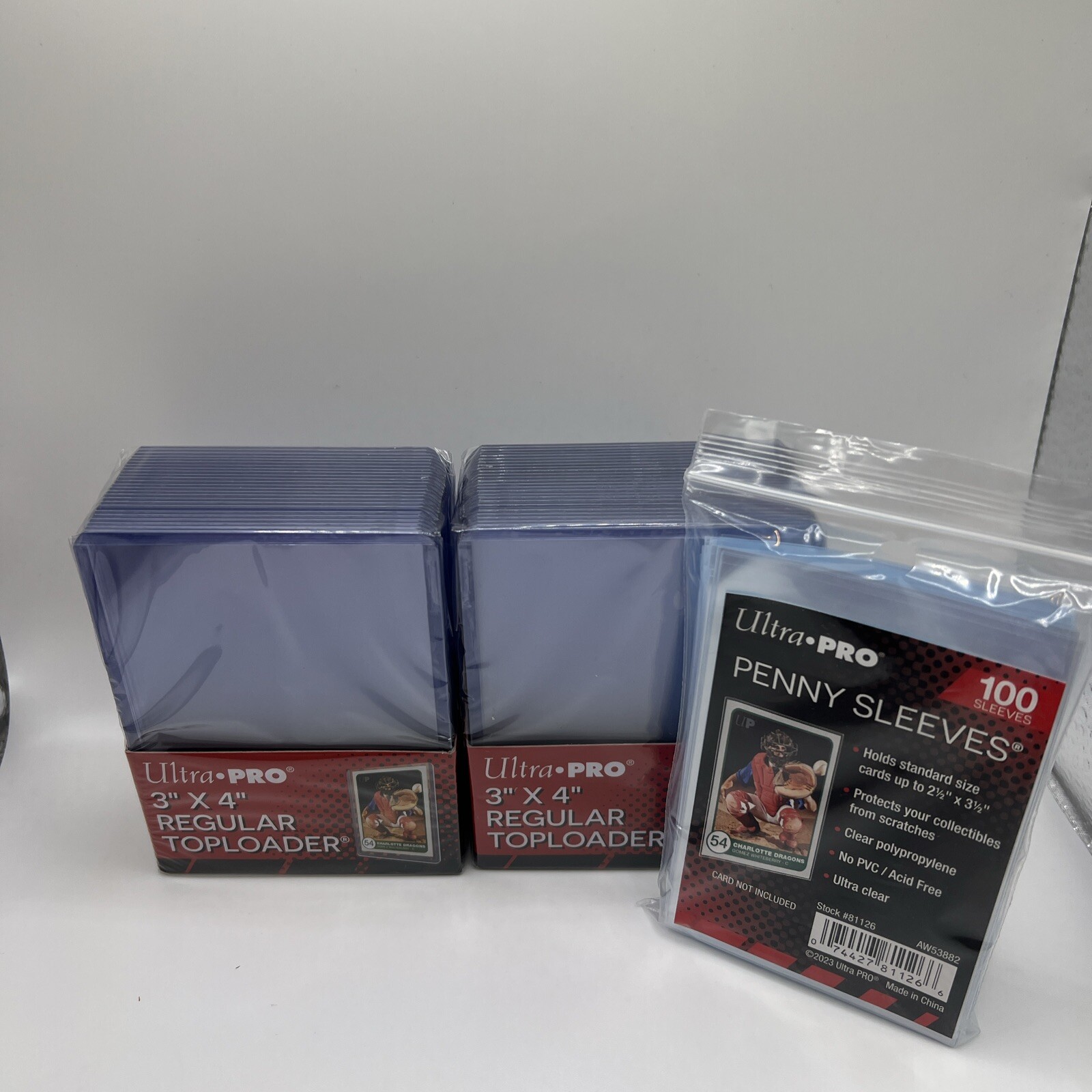 Ultra Pro 3X4 35pt Toploaders 2 Packs of 25 for Standard Cards and 100 sleeves