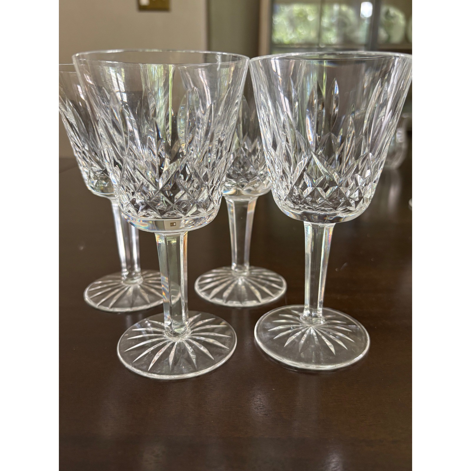 Waterford Lismore Crystal Wine Glasses Set of 4 Claret 5.7/8 Inch
