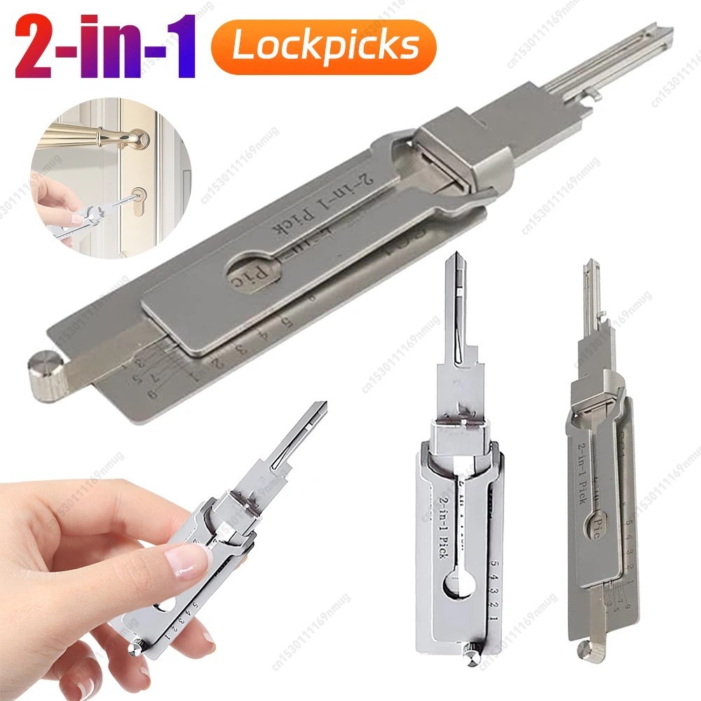 2-in-1 Stainless Steel Key Decoder SS001 PRO Lock Decoder Repair Tools-(1pc)*