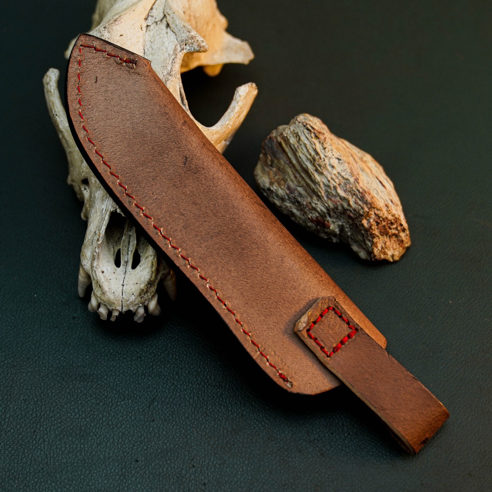 9.8″ D2 Camping Knife Full Tang Micarta Handle Outdoor Blade Leather Sheath