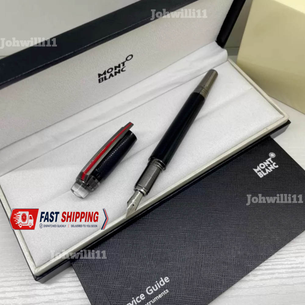 Montblanc Luxury Fountain Pen Gunmetal Gray Textured Executive Gift Set HOT NOW