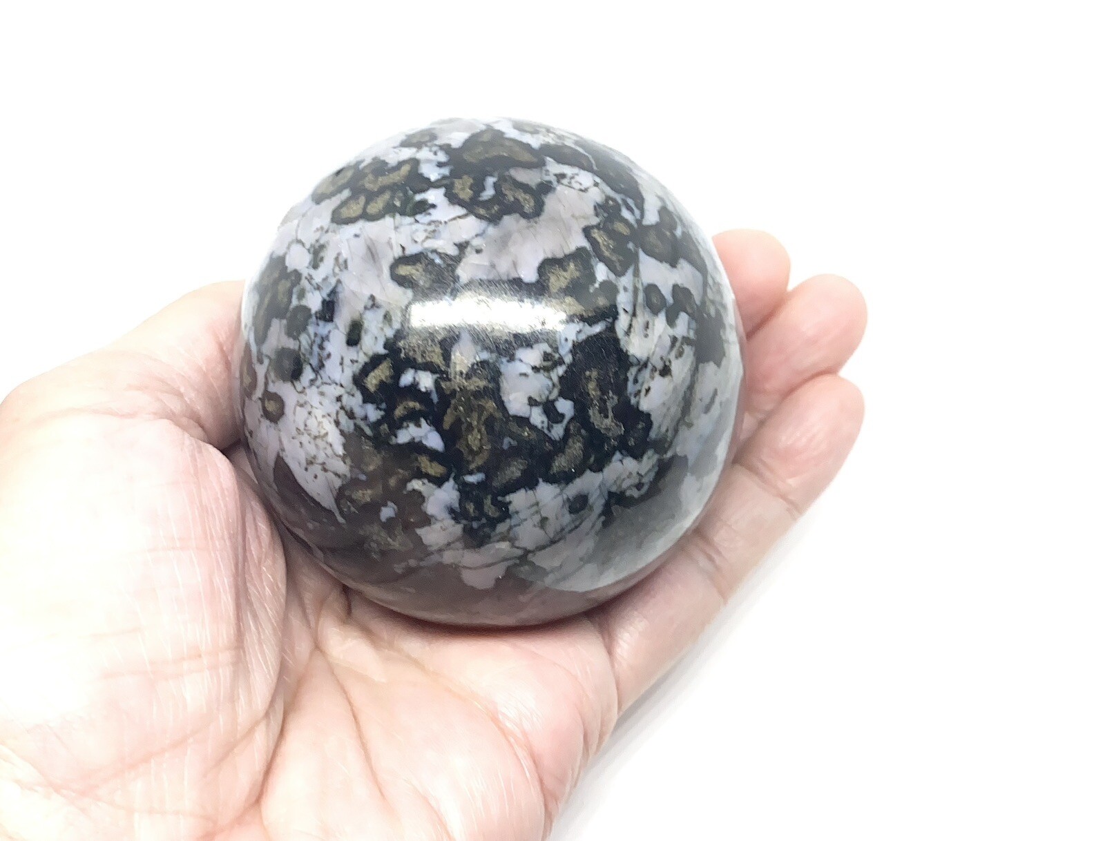 Indigo Gabbro (Mystic Merlinite) Sphere From Madagascar 1.09lbs 68mm