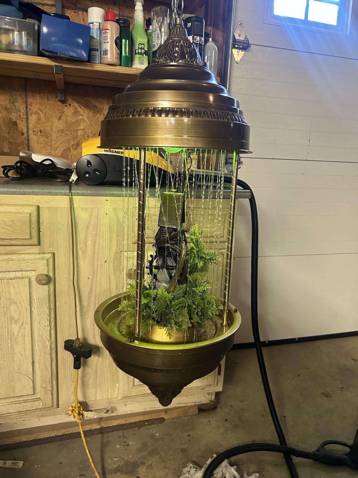 Creators Inc. 1970s Vintage Grist Mill Hanging Oil Rain Lamp