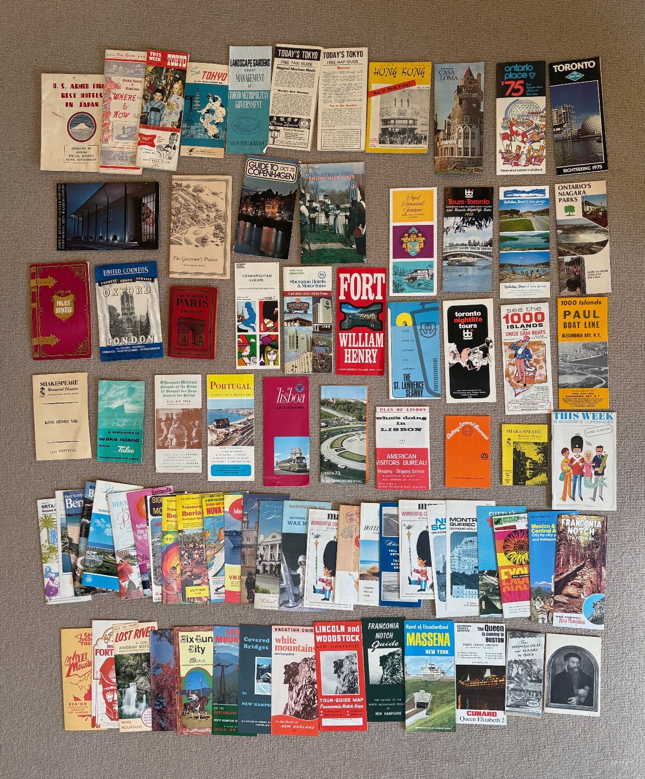 collection of vintage travel brochure lot