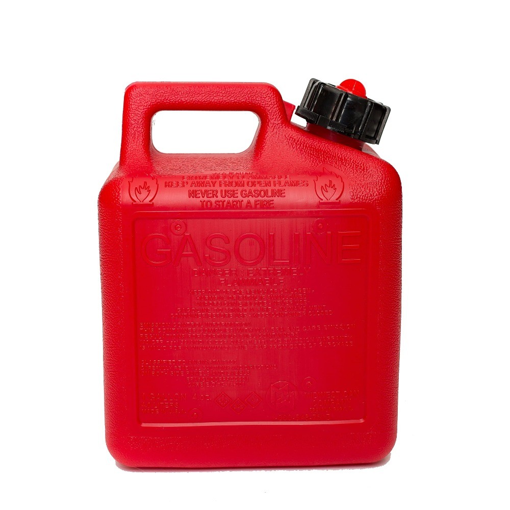 Auto Shut off Gasoline Can, 1 Gallon 4 oz. Capacity #1210, Red in Color