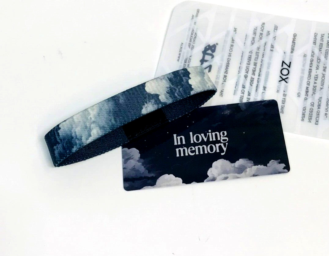 ZOX **IN LOVING MEMORY** Silver Single Medium NIP Wristband w/Card