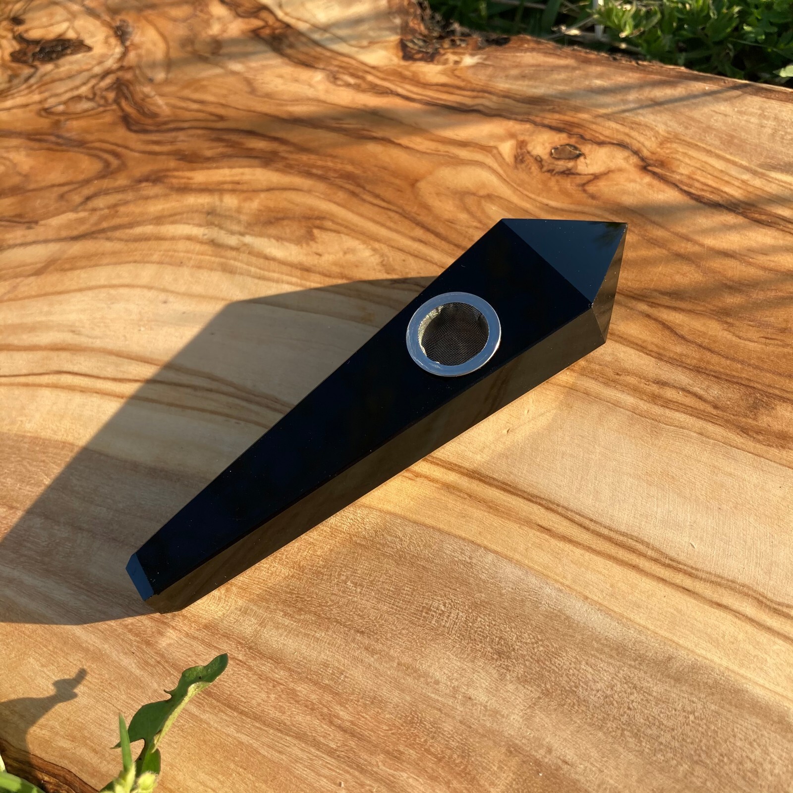 Handmade Obsidian Gemstone Smoking Crystal Pipe Smoke Hand Spoon Tobacco Bowl