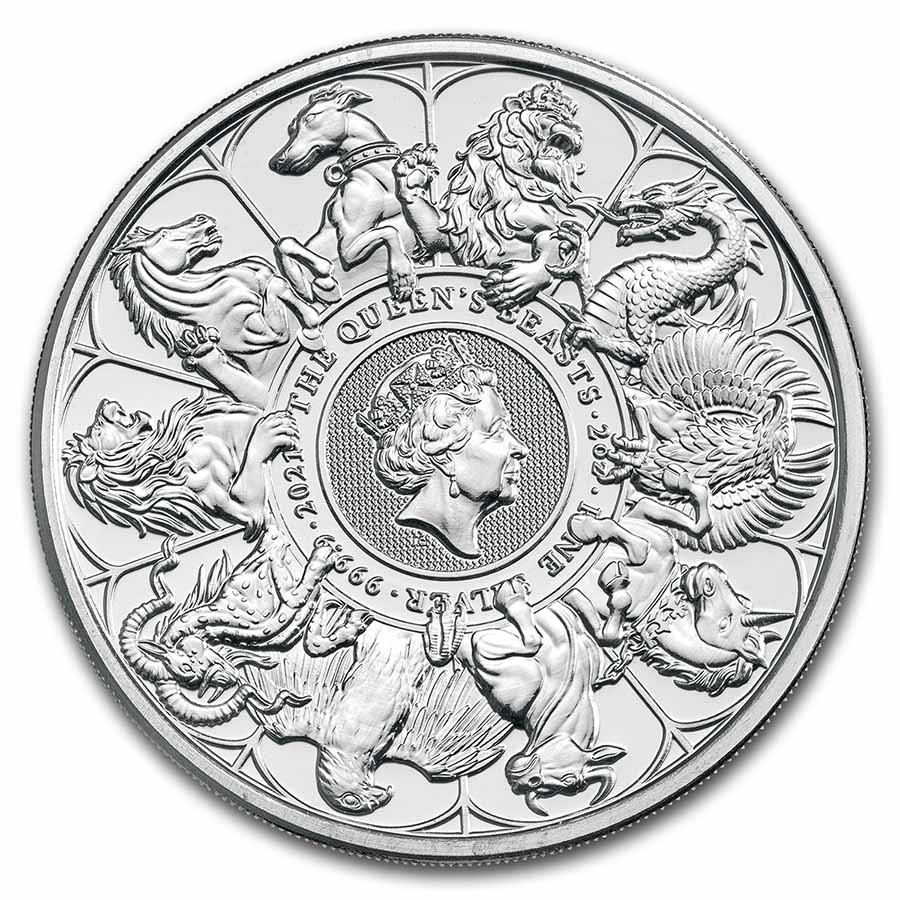 2021 Great Britain 2 oz SiIver Queen’s Beasts Collector