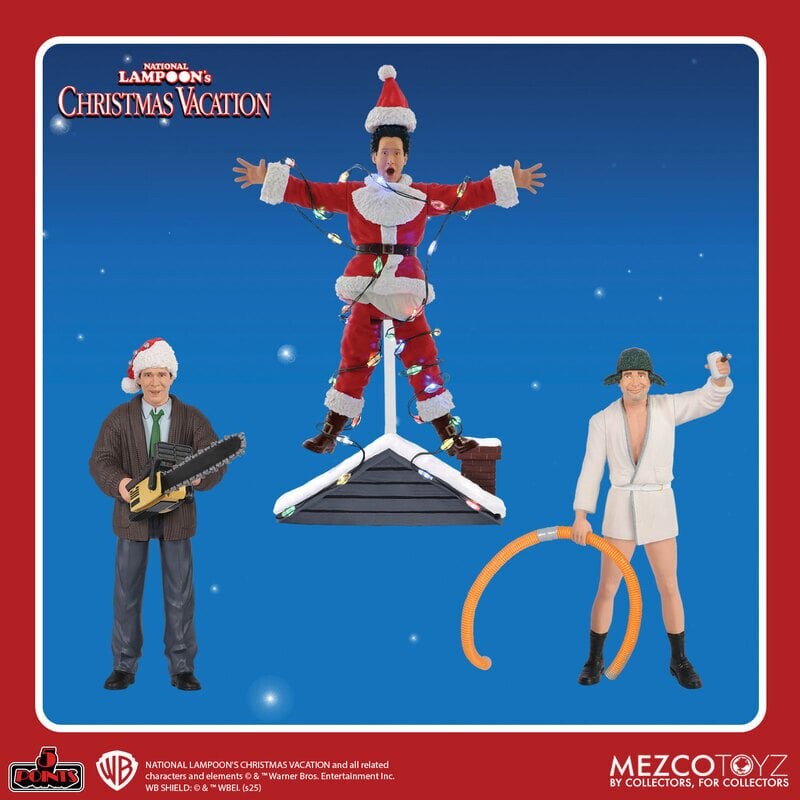 Christmas Vacation Mezco 5 Points Action Figure Complete Set (3)