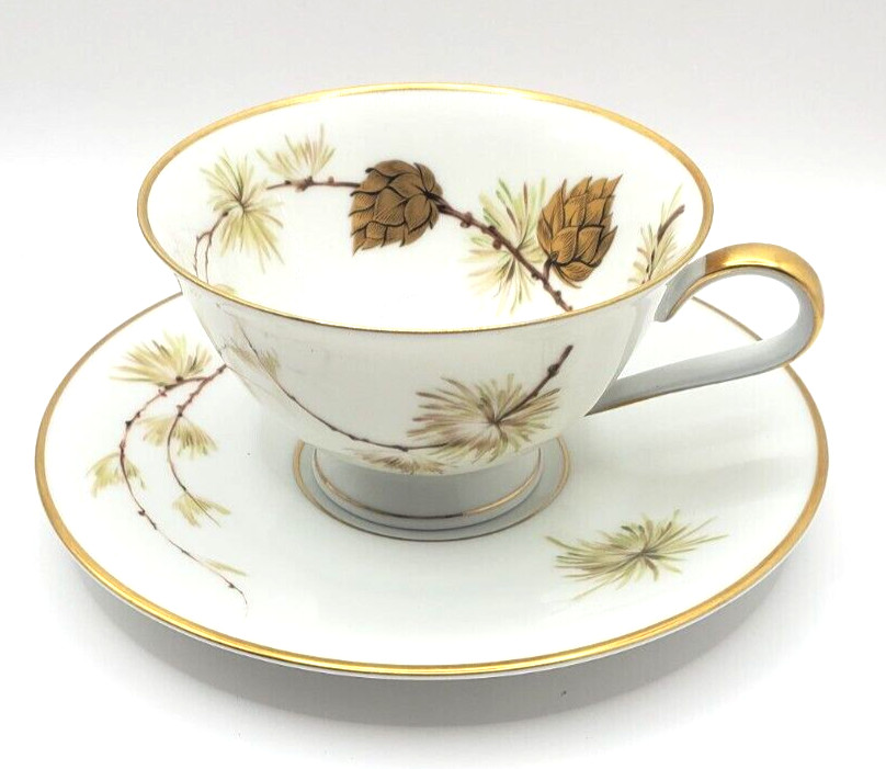 Vintage Fine China Bavaria Germany 2pc 1950s Gold Gilt H &G