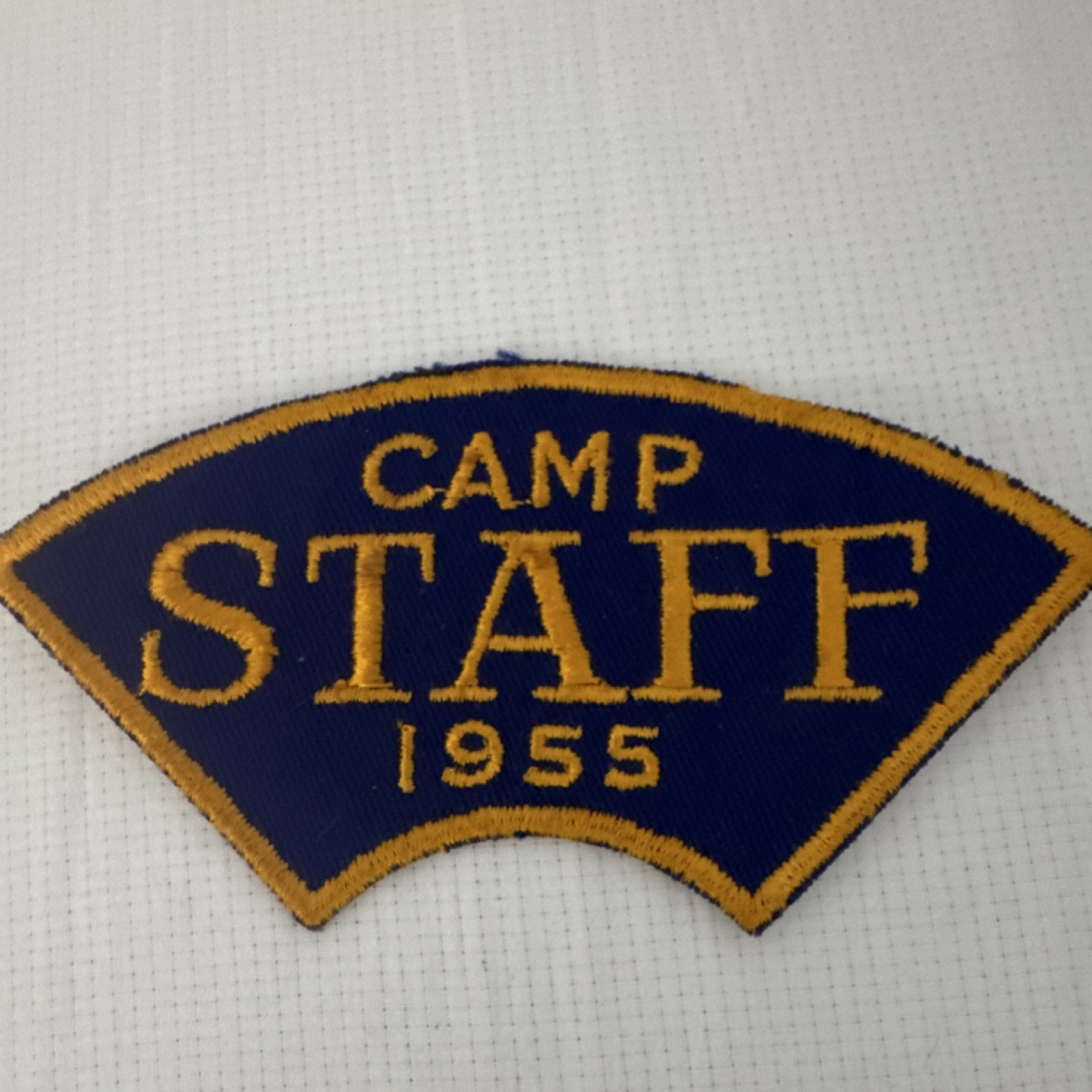 Boy Scouts Camp Staff Patch Blue Gold 1955 Collectible Single Unit