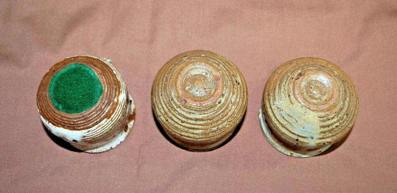 Ceramic 3 Mugs and 3 Candle Holders Handmade Lot of 6 Total T1428