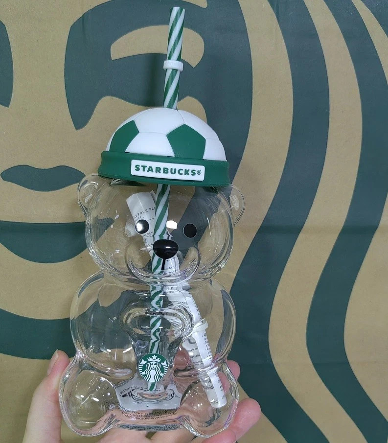 2026 Starbucks FIFA World Cup Bearista Bear Straw Cup With Football Cap Lid 20oz