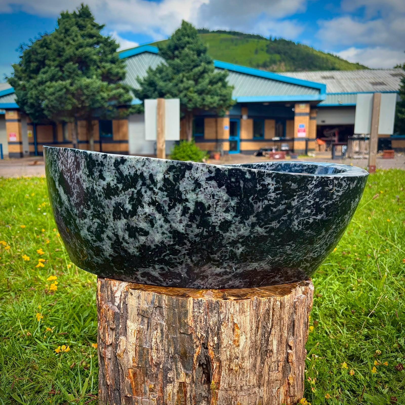 XL Large Indigo Gabbro Crystal Bowl | 38kg Mystic Merlinite Hand Carved Crystal