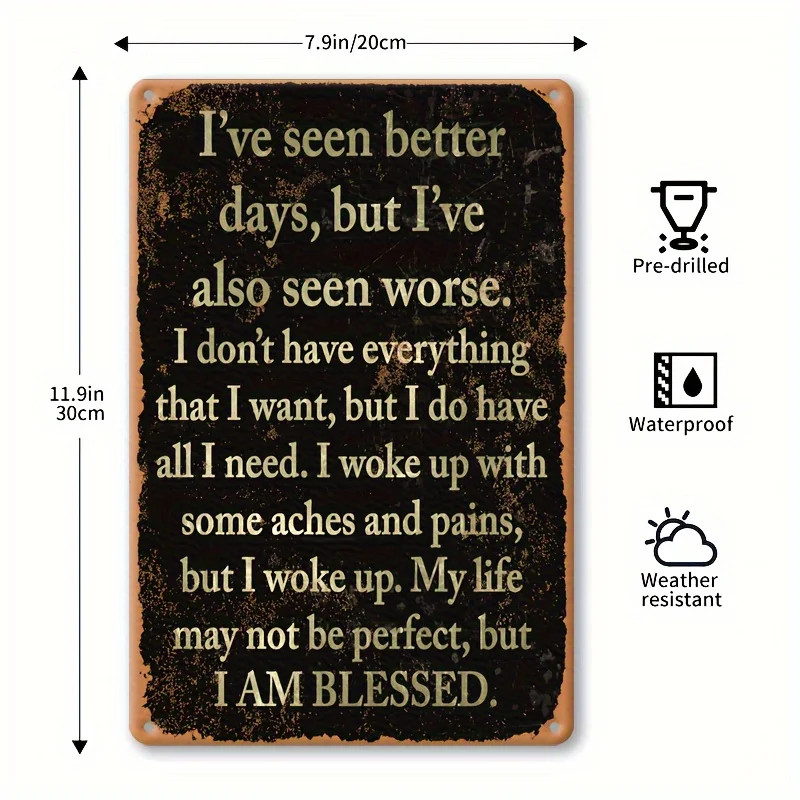 Rustproof Aluminum Yard Sign with Inspirational Tin Metal Signs Home Décor 8×12