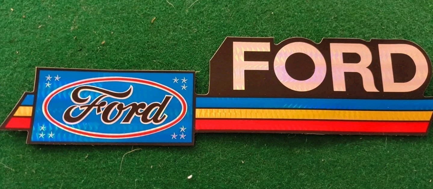 Ford Red Gold And Blue Vintage Prismatic Decal.