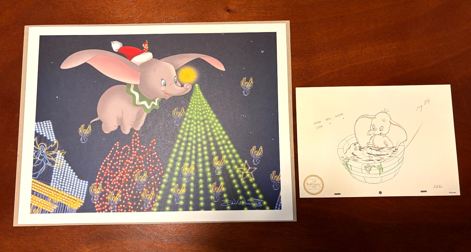 Disney’s Dumbo’s Light Flight Lithograph AND Collector’s Society Art Print