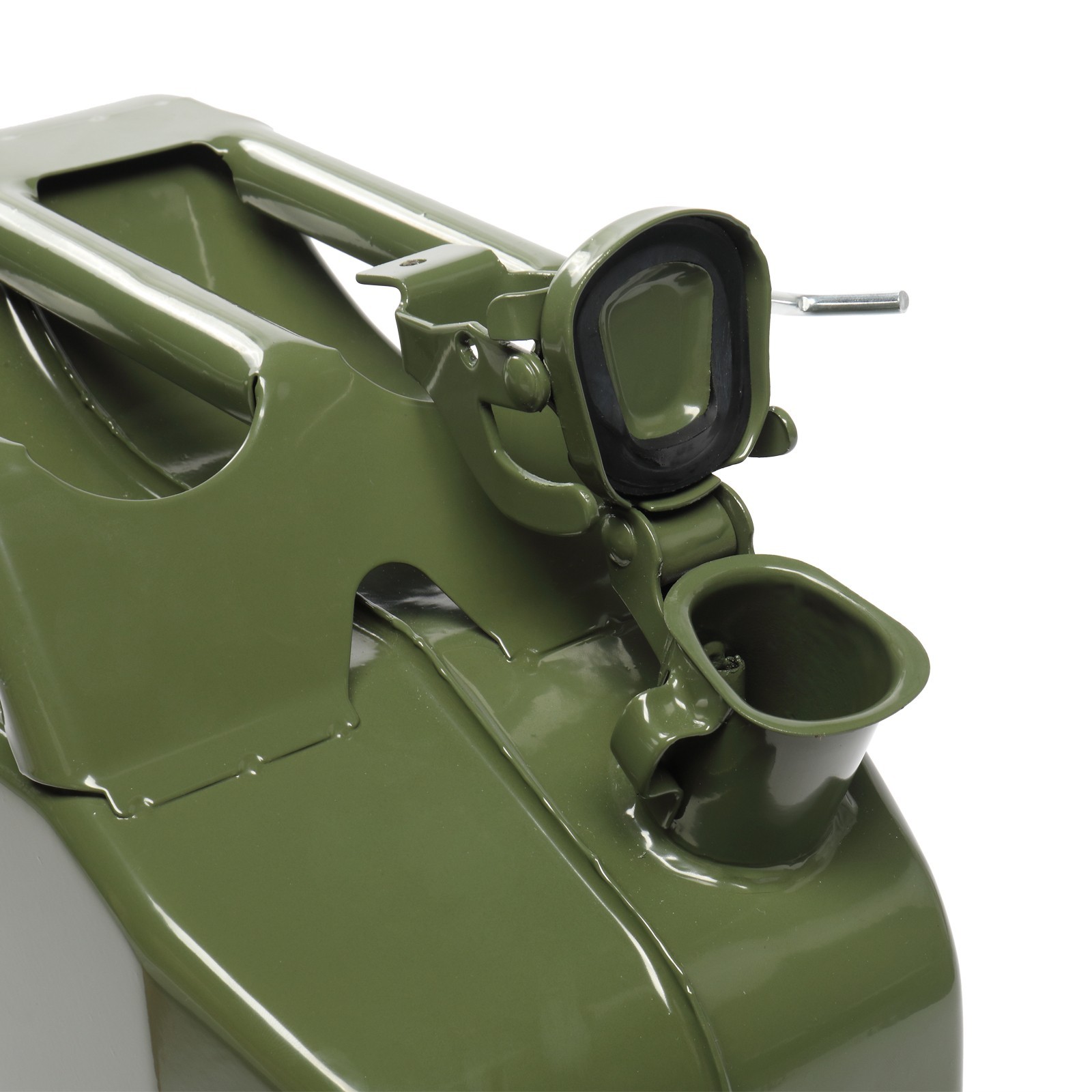 20L Portable Fuel Storage Can, Army Green Petrol Diesel Container with Spout