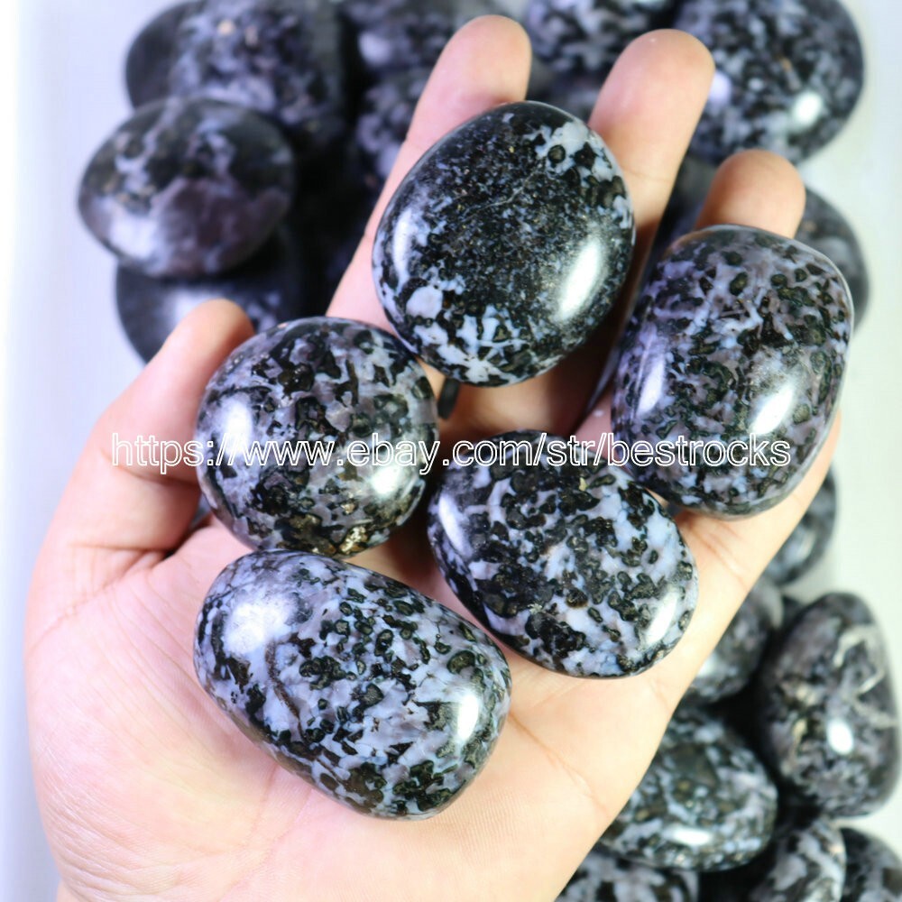 2.2lb Natural Large MERLINITE Mystic Tumbled Stone Shaman Psilomelane Gabbro