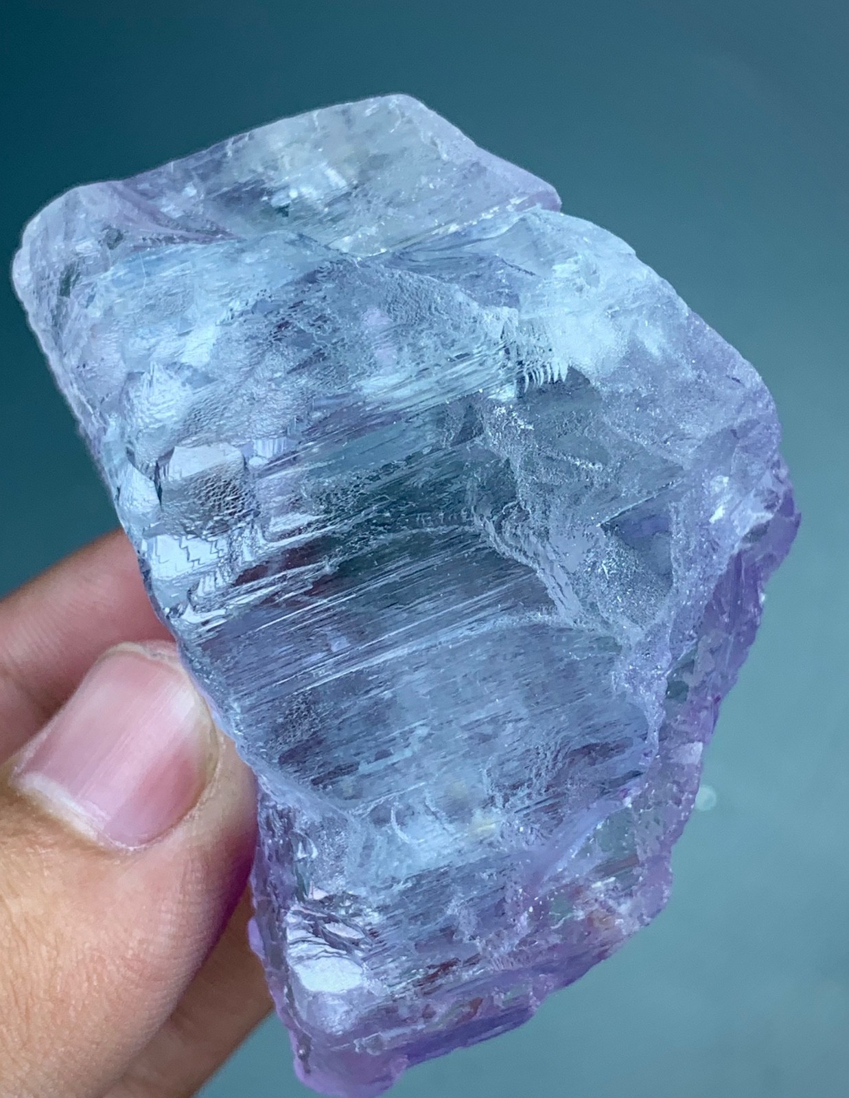 Natural Aesthetic Etched Kunzite Crystal From Afghanistan (655 carats)