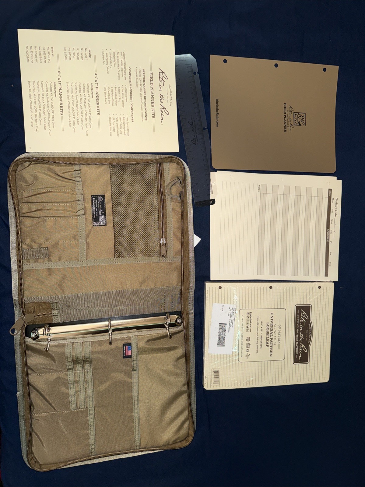USGI RITE IN THE RAIN 8.5 * 11 TACTICAL FIELD PLANNER WITH LOOSE SHEETS NWOT