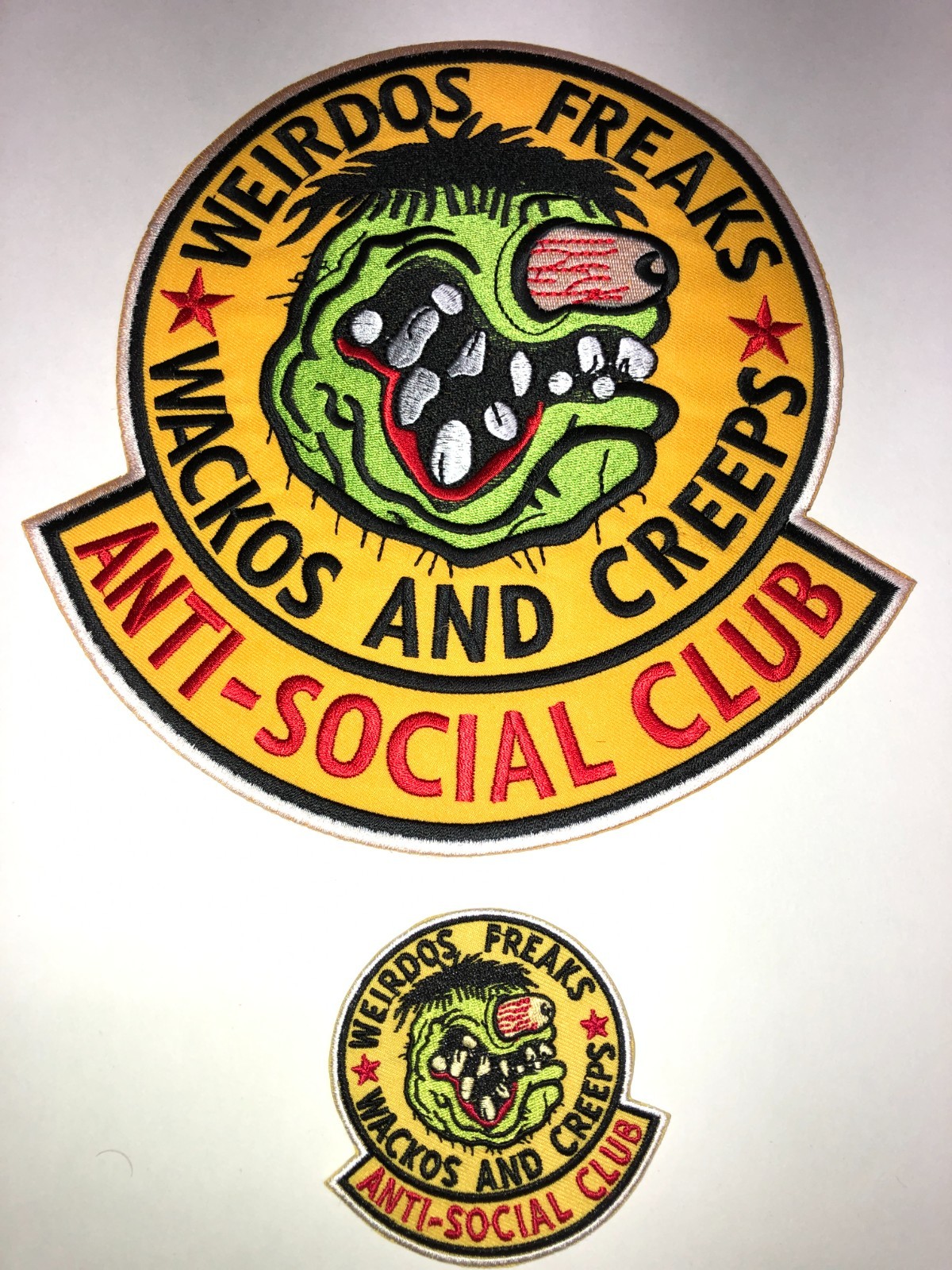 WEIRDO FINK HOTROD RATFINK CAR CULTURE PATCHES SET BIG & LITTLE IRON ON SEW ON