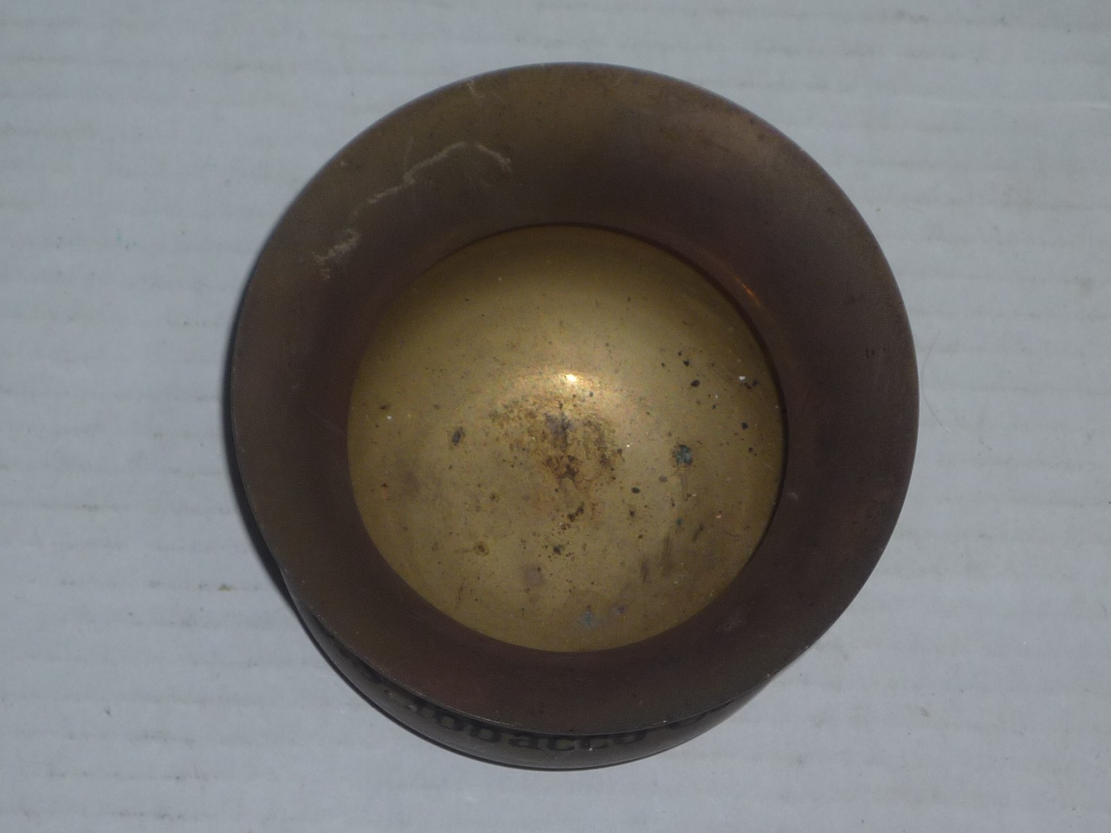 VINTAGE MADE IN INDIA BRASS U.S. TOBACCO CO 3 1/2″ TALL SPITTOON