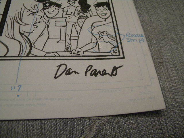 Dan Parent Original Comic Art Signed Archie Comic Book Storyboard