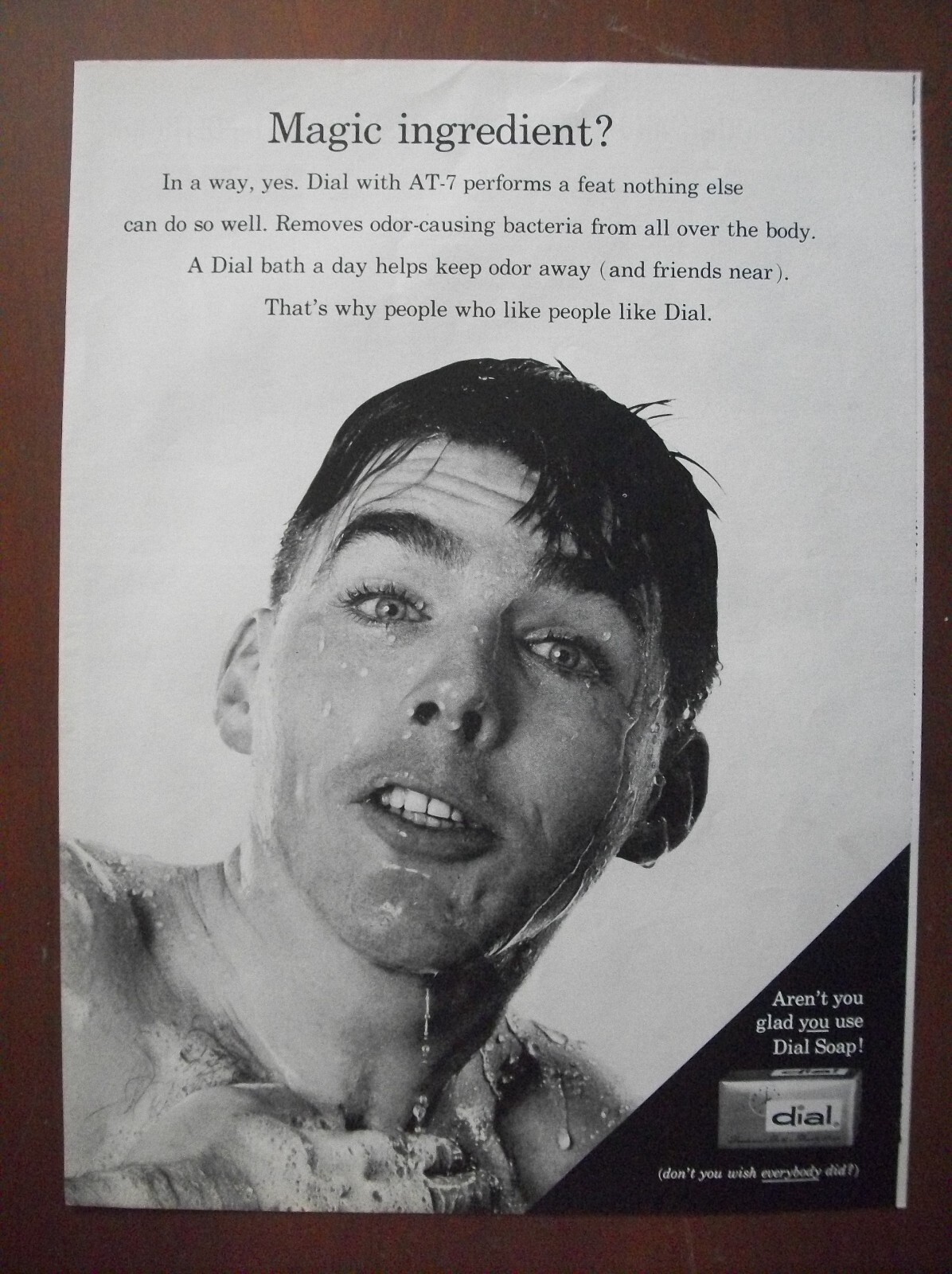 VTG 1960 Original Magazine Ad DIAL Soap Magic Ingredient Yes AT-7 MAN