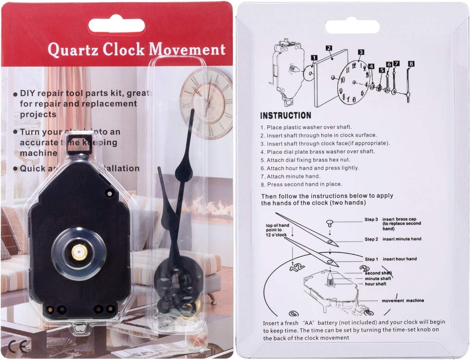 Frameless DIY Clock Movement Kit with Pendulum – Easy Installation Included
