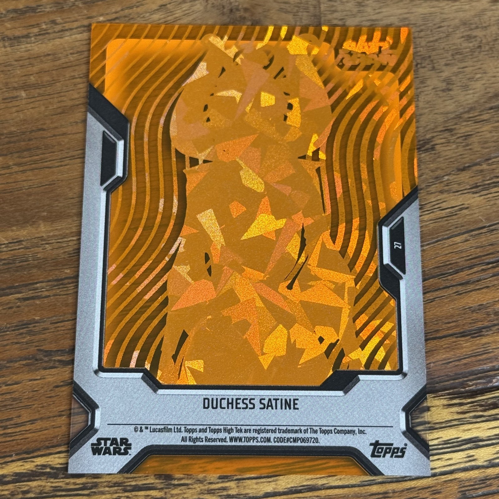 Duchess Satine 2023 Topps Star Wars High Tek ORANGE 19/25 Diffractor WAVE #27