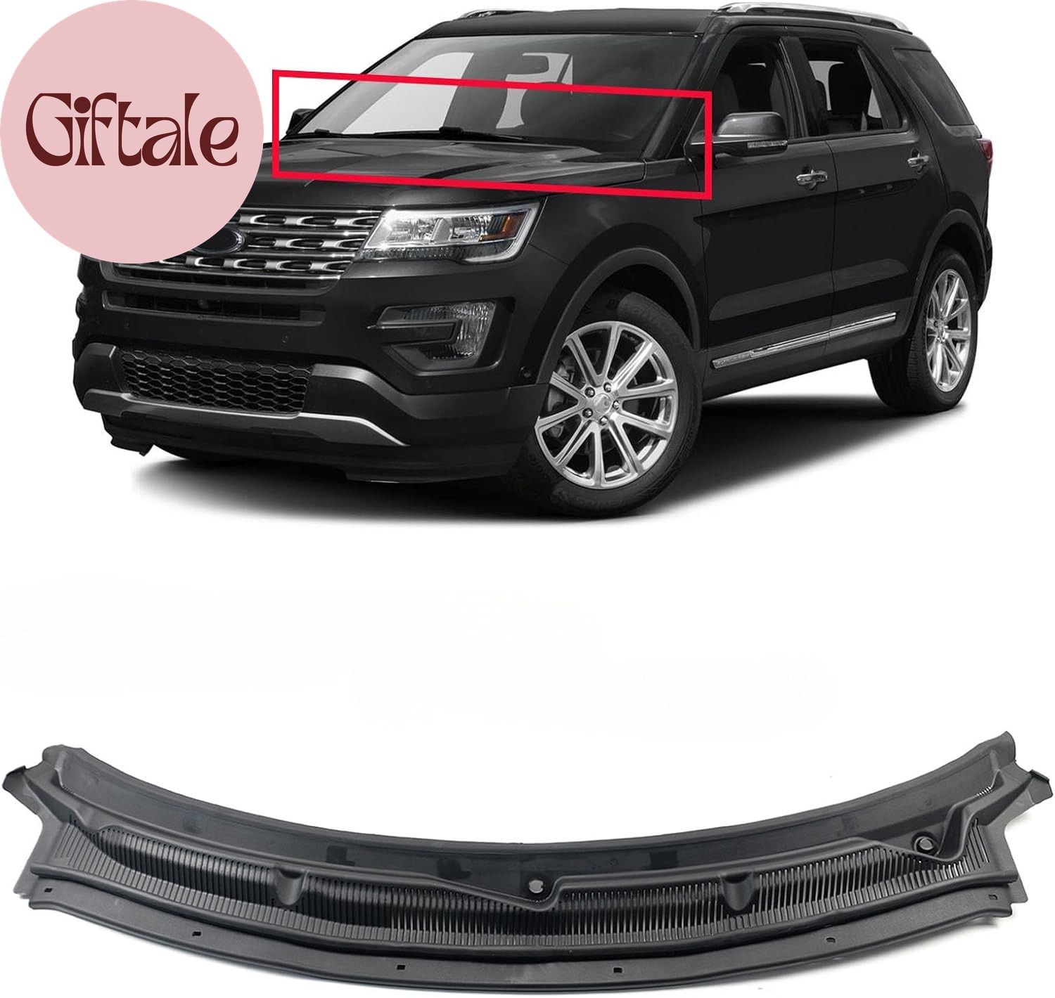 Windshield Cowl Grille Top Panel Compatible with Ford Explorer Base 3.5 3.7 2.0L